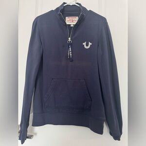 True Religion Women’s Navy Blue Half Zip Sweater